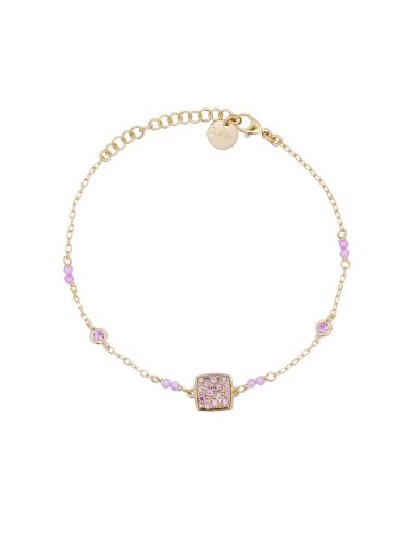 Bracciale pave rosa RUE DES MILLE Sturdast Ten in argento BRZ-018 M...