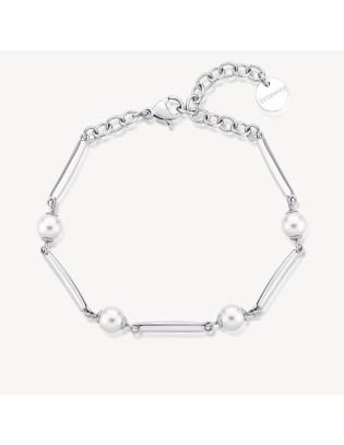 Bracciale BROSWAY AFFINITY BFF164 in acciaio 316L e perle  a solo 2...