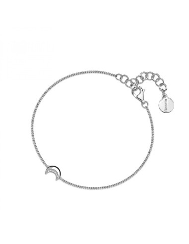 Bracciale ROSATO in argento 925 RZAL049 Luna con charm luna e crist...
