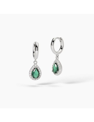 Orecchini pendenti MABINA Cool or Retro 563733 in argento smeraldi ...