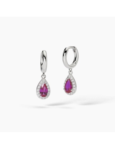 Orecchini pendenti MABINA Cool or Retro 563734 in argento rubini si...