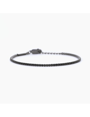 Bracciale Uomo MABINA Mini Tennis 533725 in argento e cristalli ner...
