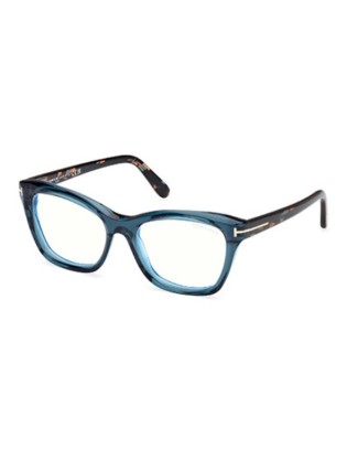 Occhiali montatura da vista TOM FORD FT5909-B092 Shiny Turquoise/Havana 53-18