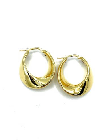 Orecchini a cerchio torchon in argento 925 placcato oro giallo OEAG...