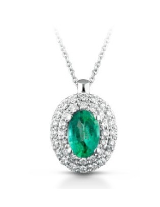 Acquista Girocollo in oro bianco 18Kt con diamanti naturali e smera...