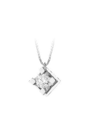 Girocollo in oro bianco 18Kt con diamanti C-PLB003 only 203,00 € on...