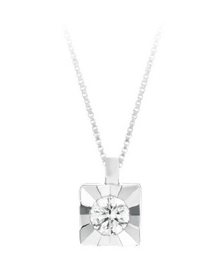 Acquista Girocollo in oro bianco 18Kt con diamanti naturali C-PLST0...