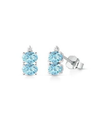 Acquista Orecchini in oro bianco 18Kt con diamanti naturali e acqua...