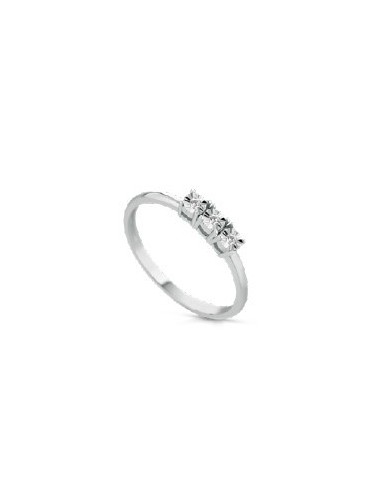 Anello in oro bianco 18Kt trilogy con diamanti naturali F-ANTMICRO/...