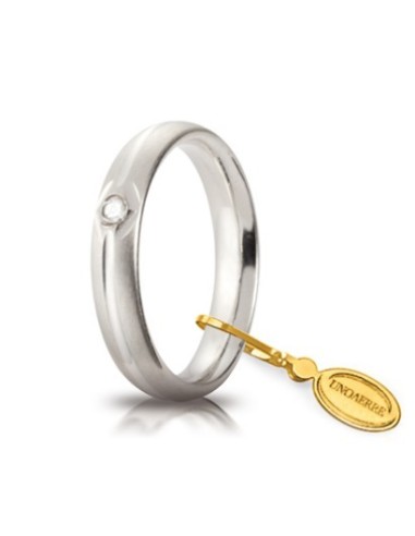Acquista Fede UNOAERRE Fedi Comode 4 mm in oro bianco satinato con ...