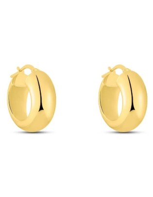 Orecchini a cerchio bombati in argento 925 placcati oro giallo BOLD...