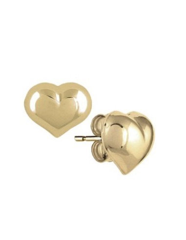 Orecchini bombati a forma di cuore in argento 925 placcato oro gial...