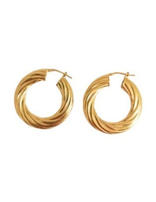 Orecchini a cerchio in argento placcati oro giallo SPIRAL-BIG AU on...
