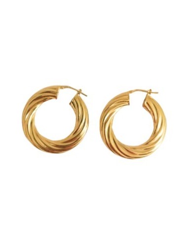 Orecchini a cerchio in argento placcati oro giallo SPIRAL-BIG AU on...