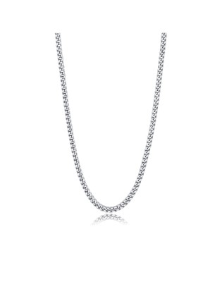 Catena Uomo S'AGAPO' RIPPLE in Acciaio 316L SRP07 Catena Spiga quad...