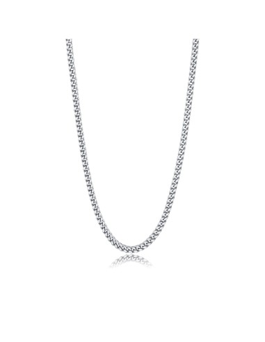 Catena Uomo S'AGAPO' RIPPLE in Acciaio 316L SRP07 Catena Spiga quad...