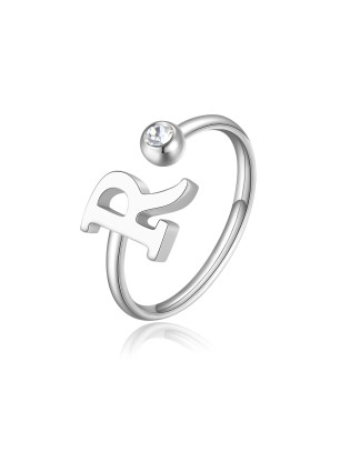 Anello regolabile S'AGAPO' CLICK in Acciaio 316L con cristallo SCK1...