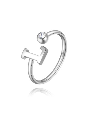 Anello regolabile S'AGAPO' CLICK in Acciaio 316L con cristallo SCK1...