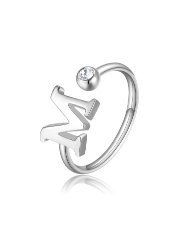 Anello regolabile S'AGAPO' CLICK in Acciaio 316L con cristallo SCK1...