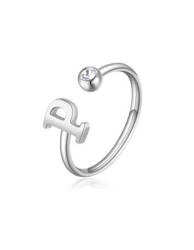 Anello regolabile S'AGAPO' CLICK in Acciaio 316L con cristallo SCK1...