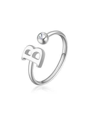 Anello regolabile S'AGAPO' CLICK in Acciaio 316L con cristallo SCK1...