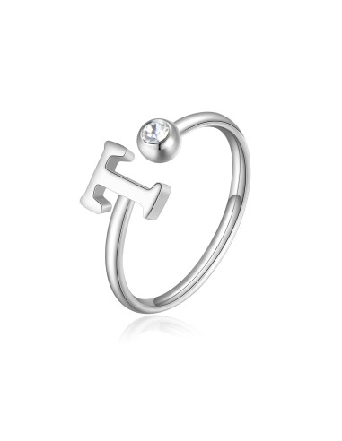 Anello regolabile S'AGAPO' CLICK in Acciaio 316L con cristallo SCK1...