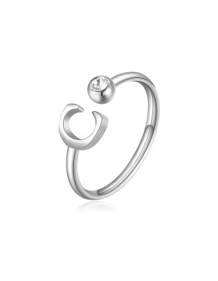 Anello regolabile S'AGAPO' CLICK in Acciaio 316L con cristallo SCK1...