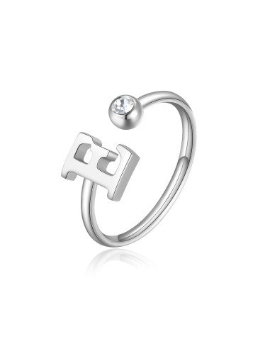 Anello regolabile S'AGAPO' CLICK in Acciaio 316L con cristallo SCK1...