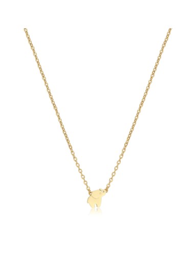 Collana S'AGAPO' CLICK in Acciaio 316L dorato SCK257 con elefantino...