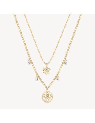 Collana doppio filo BROSWAY Chakra Mistici in Acciaio 316L dorato B...