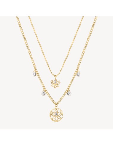 Collana doppio filo BROSWAY Chakra Mistici in Acciaio 316L dorato B...