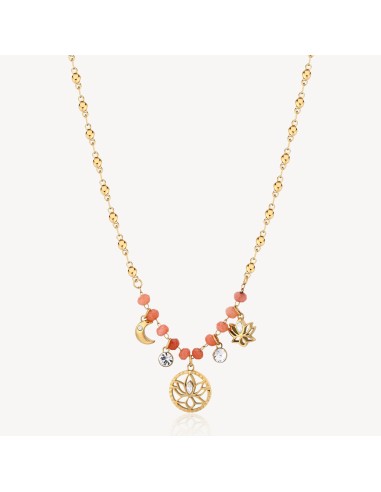 Collana BROSWAY Chakra Mistici in Acciaio 316L dorato BHKN087 Fiore...