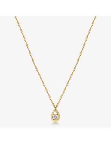 Collana BROSWAY Ribbon in Acciaio 316L pvd oro 14K e pendente con c...