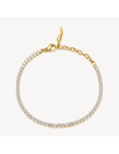Bracciale tennis BROSWAY DESIDERI In acciaio 304 pvd oro 14K e cris...