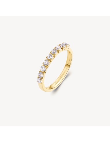 Anello BROSWAY DESIDERI In acciaio 304 pvd oro 14K e cristalli BEIA...