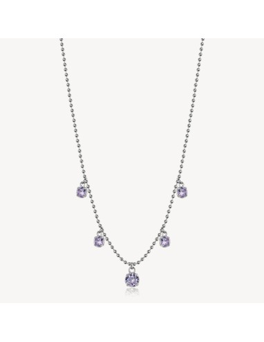 Collana BROSWAY DESIDERI In acciaio 304 e cristalli amethyst BEIN01...