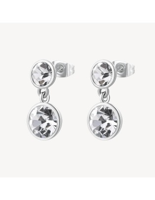 Orecchini pendenti BROSWAY Symphonia in acciaio 316L e cristalli BY...