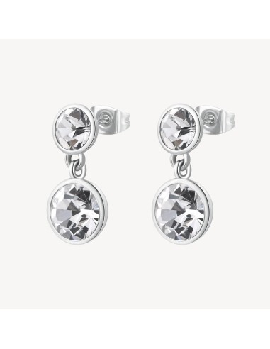 Orecchini pendenti BROSWAY Symphonia in acciaio 316L e cristalli BY...