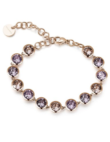 Bracciale BROSWAY Symphonia in acciaio 316L rosato e cristalli mult...