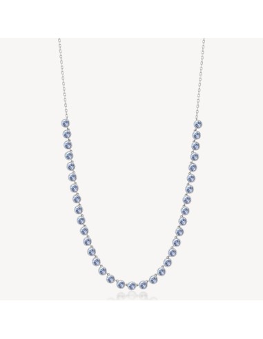 Collana BROSWAY Symphonia in acciaio 316L e cristalli light sapphir...