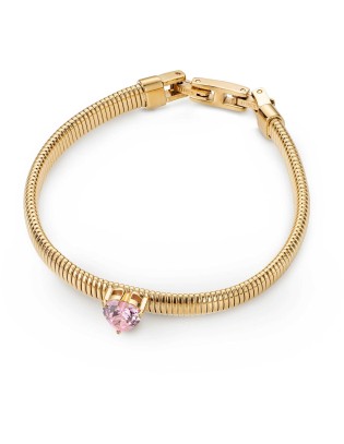Bracciale LIU-JO in acciaio dorato LJ2238 con cristallo rosa taglio...