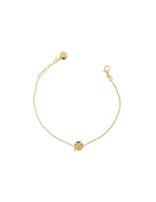 Bracciale quadrifoglio bombato RUE DES MILLE in argento dorato BR-0...