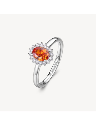 Anello Kate BROSWAY FANCY in argento rodiato e cubic zirconia orang...