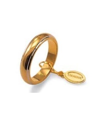 Fede  UNOAERRE Fedi Classiche gr. 7 Classica in oro giallo bordi bianchi rodiati