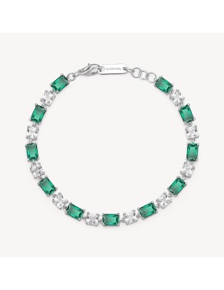 Bracciale BROSWAY FANCY in argento rodiato 925 e cubic zirconia eme...
