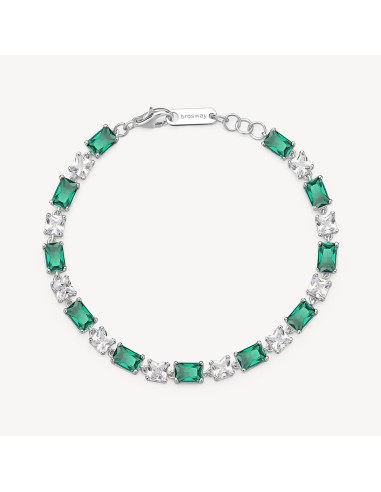 Bracciale BROSWAY FANCY in argento rodiato 925 e cubic zirconia eme...