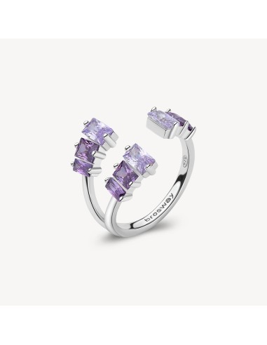 Anello BROSWAY FANCY in argento rodiato 925 e cubic zirconia amethy...