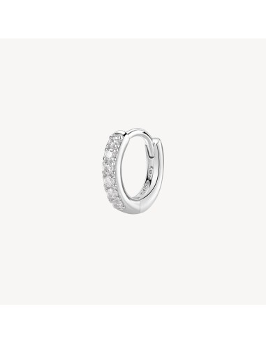 Orecchino cerchietto BROSWAY FANCY in argento rodiato 925 e cubic z...