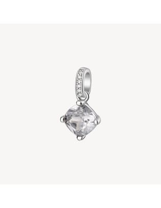 Charm BROSWAY FANCY in argento rodiato 925 e cubic zirconia bianchi...