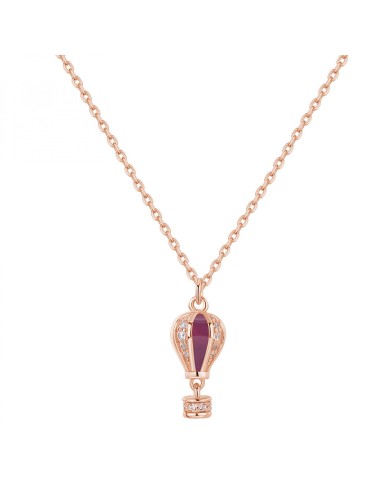 Collana corta ROSATO in argento 925 placcato oro rosa RZAR04 penden...
